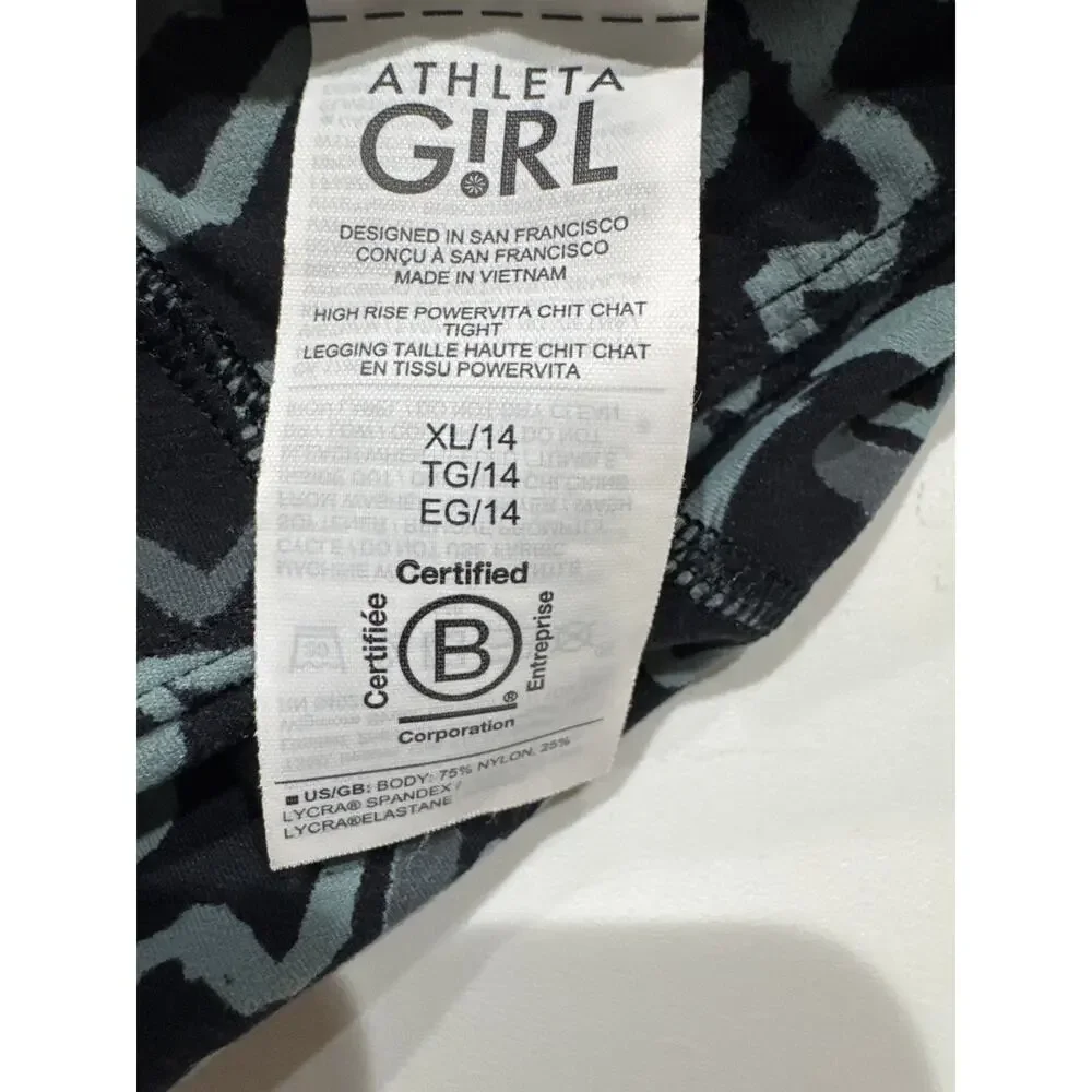Athleta Girl High Rise Powervita Chit Chat Tight/Legging XL/14 (LOT OF 3)